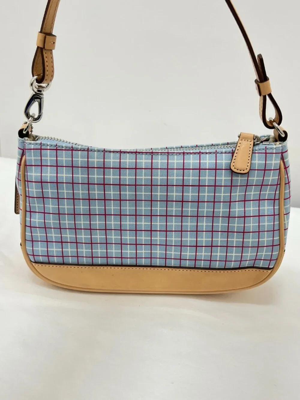 Coach Blue Plaid Small Bag in Style 7736